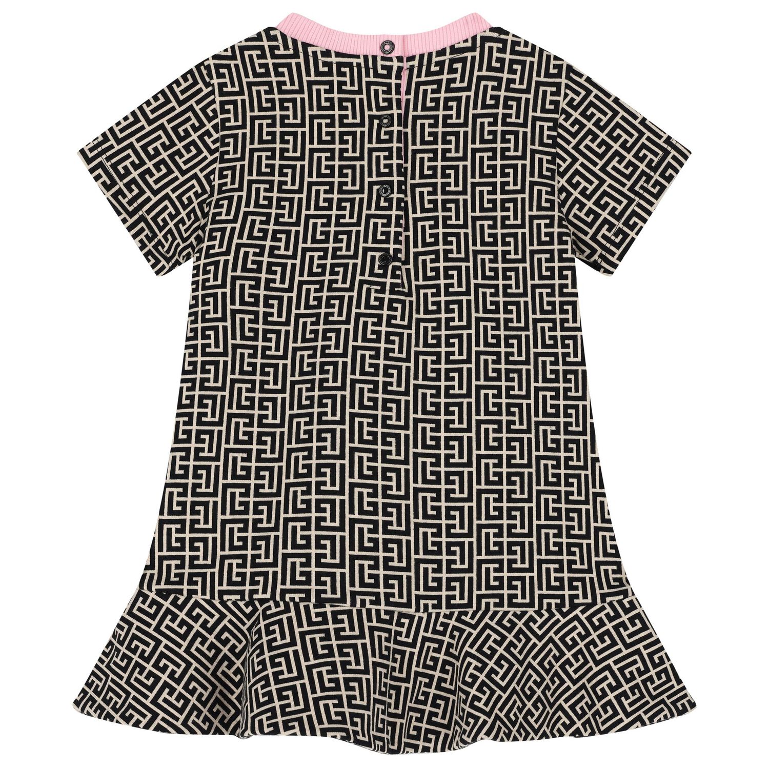 Younger Girls Monogram Print Dress, 1, hi-res