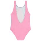 ملابس سباحة للبنات بشعار على شكل قلب باللونين الوردي والأزرق الفاتح, 1, hi-res