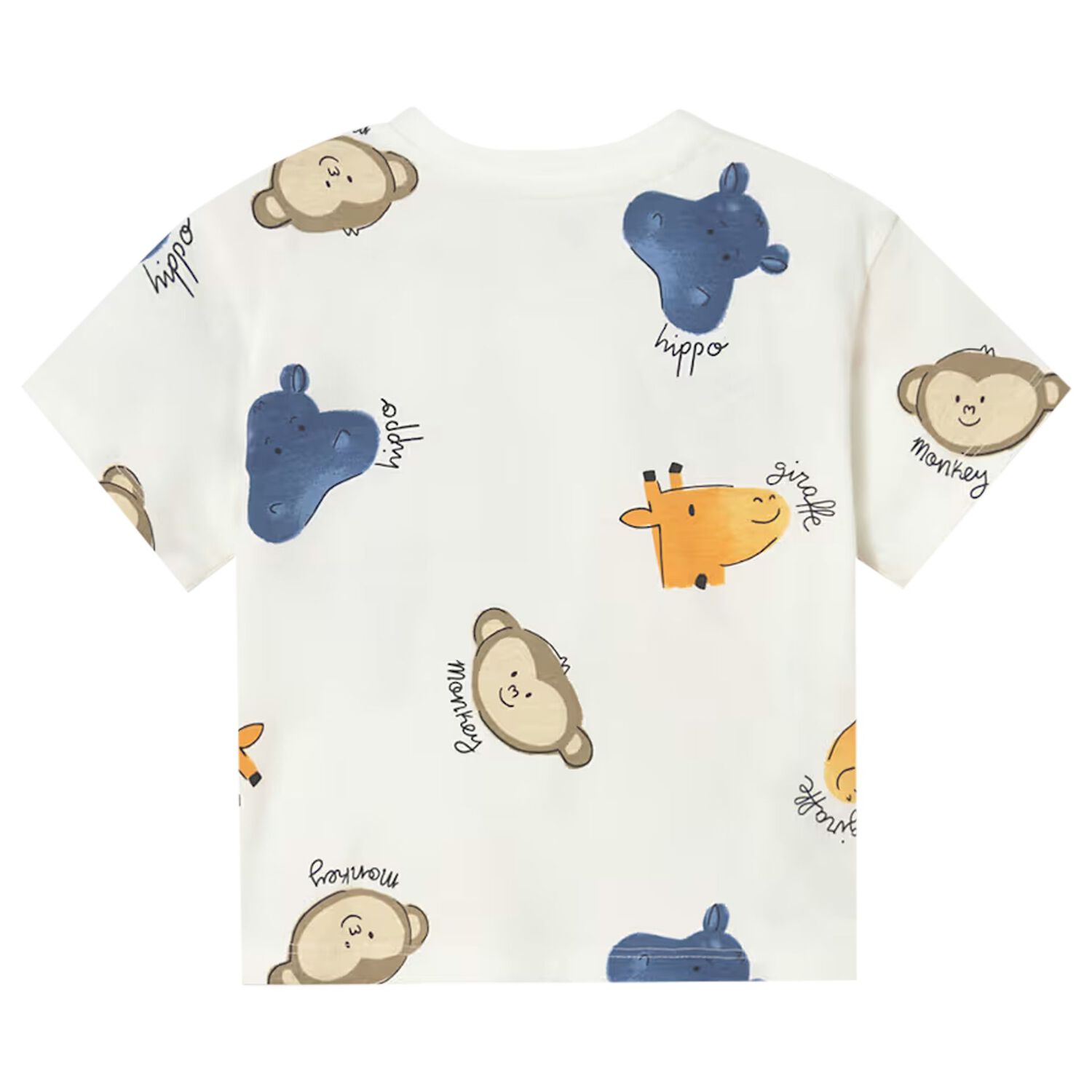 Younger Boys Ivory Animals T-Shirt, 2, hi-res