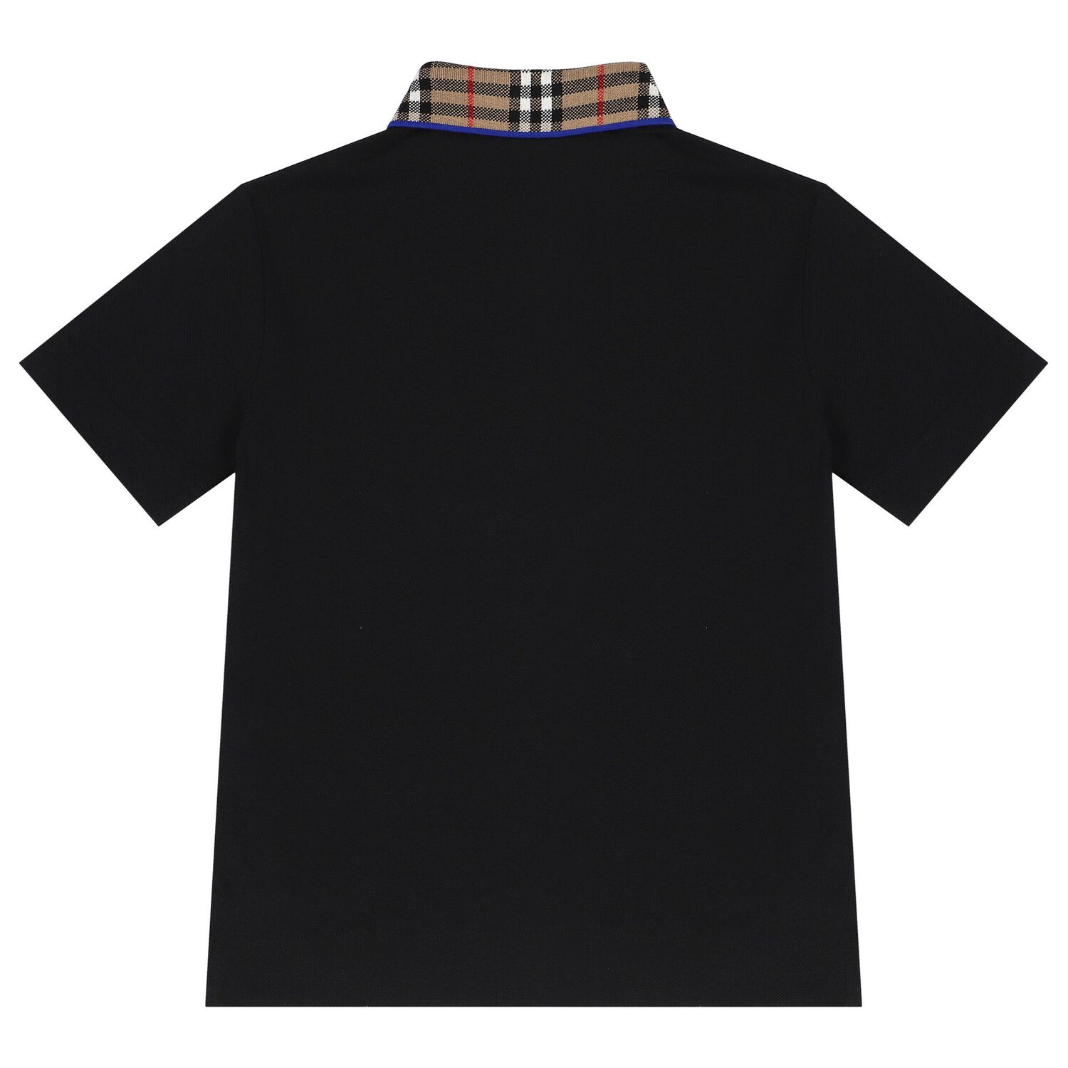 Boys Black Logo Check Polo Shirt, 2, hi-res image number null