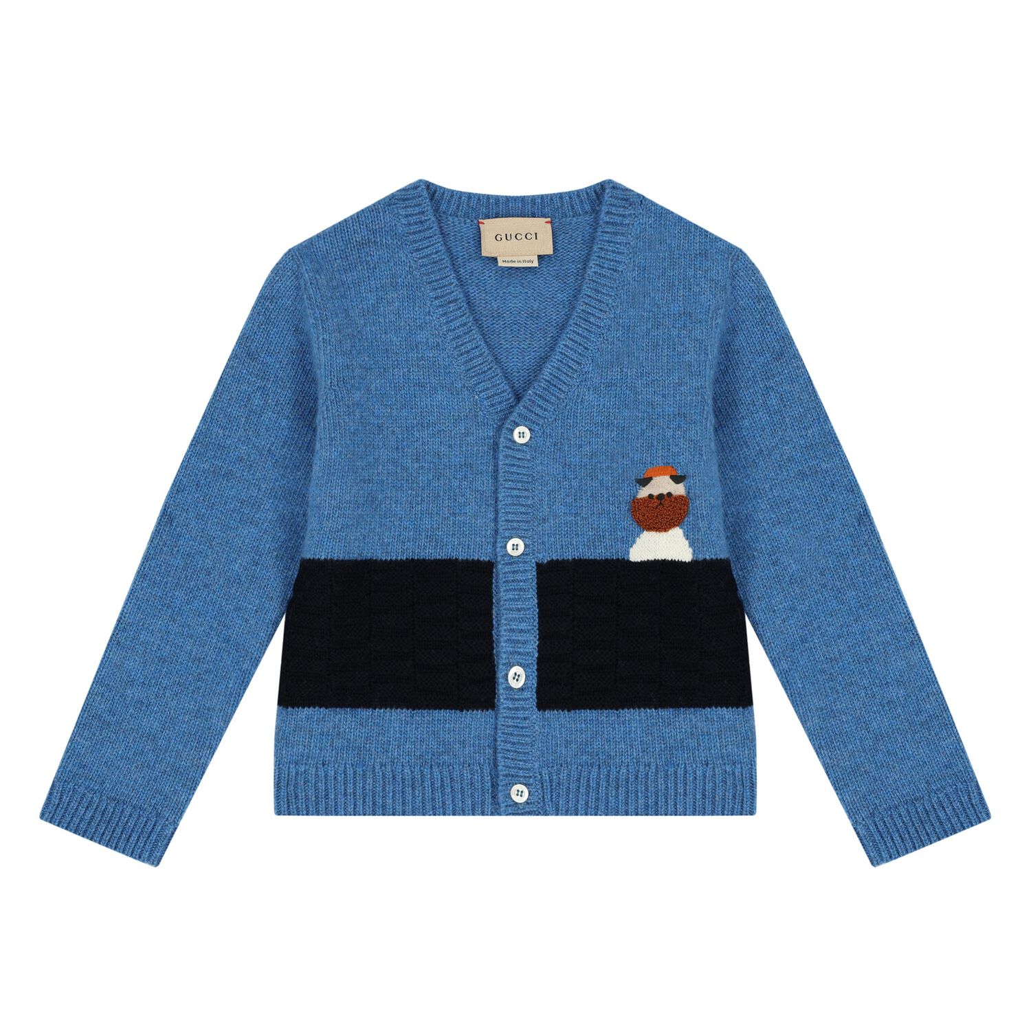 Younger Boys Blue Logo Cardigan, 1, hi-res image number null