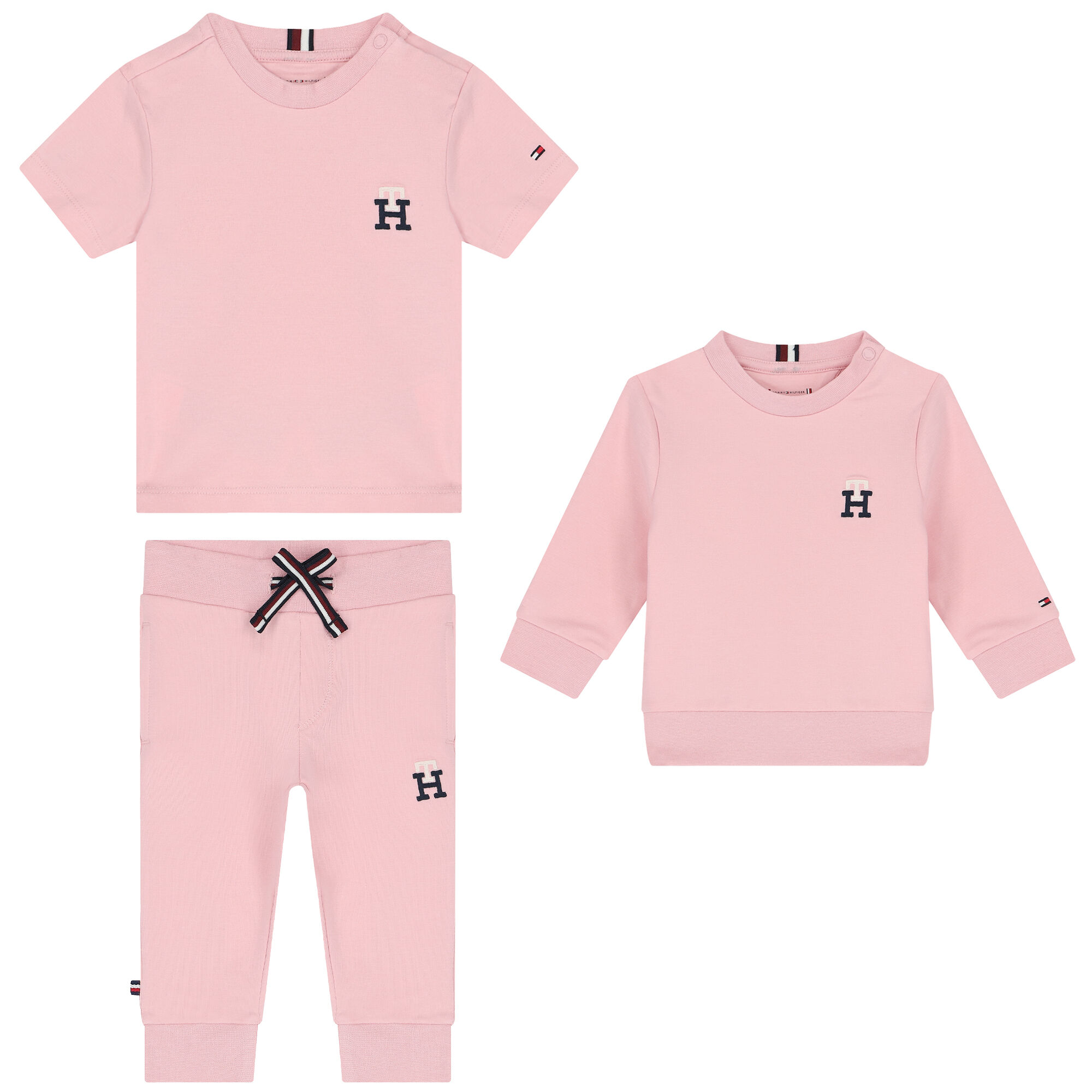 Tommy Hilfiger Baby Girls Pink Logo 3 Piece Tracksuit Junior Couture USA
