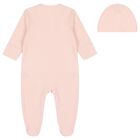 Baby Girls Pink Teddy Bear Logo Babygrow Gift Set, 1, hi-res