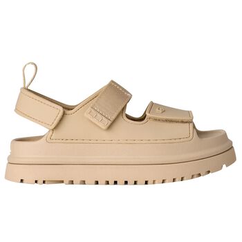 Beige Chunky Logo Sandals 