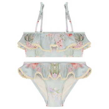 Girls Blue Floral Bikini