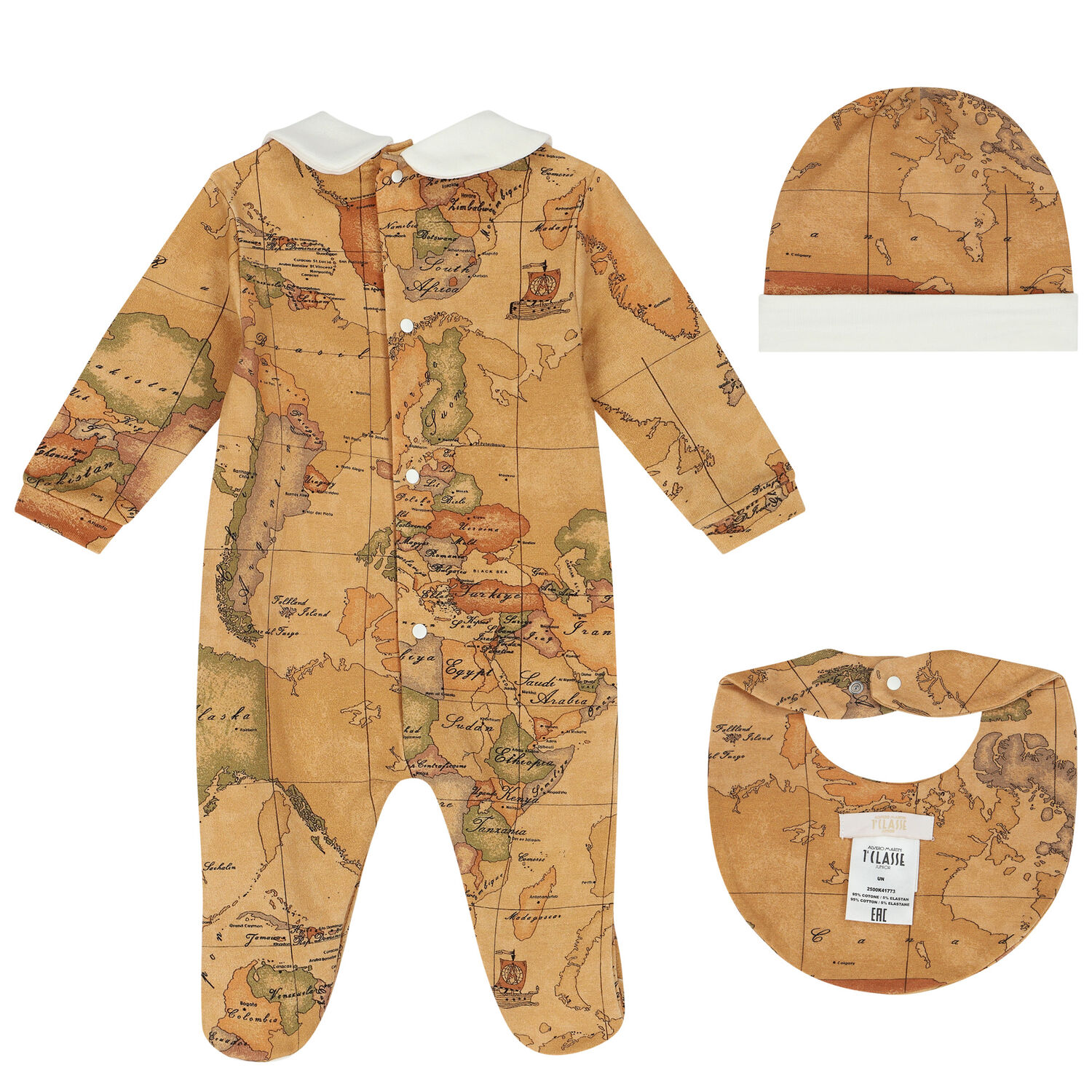 Beige & Ivory Geo Map Babygrow Set, 4, hi-res image number null
