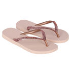 Girls Pink Logo Flip Flops, 1, hi-res