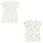 Baby Girls Ivory Rompers ( 2-Pack ), 1, hi-res