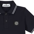 Boys Navy Blue Logo Polo Shirt, 1, hi-res