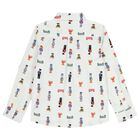 Boys White Teddy Bear Logo Shirt, 1, hi-res