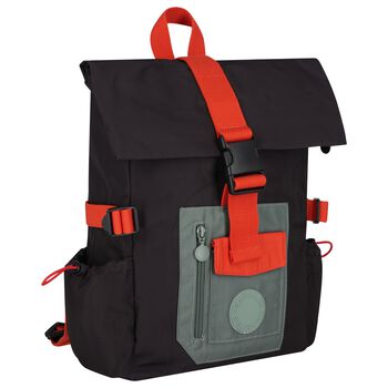 Boys Black & Green Backpack