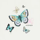 Girls Ivory Butterflies Logo T-Shirt, 1, hi-res