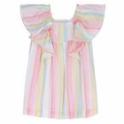 Younger Girls Pastel Stripe Dress, 1, hi-res