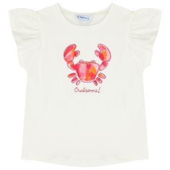 Girls Ivory Crab T-Shirt