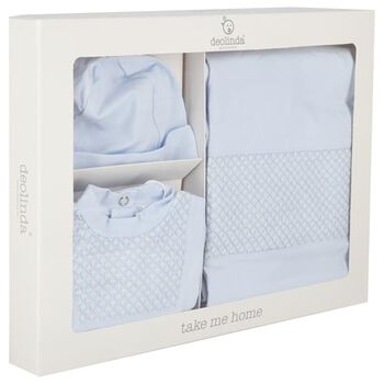 Baby Boys Blue Smocked Babygrow Gift Set