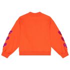 Girls Orange Heart Sweatshirt, 1, hi-res