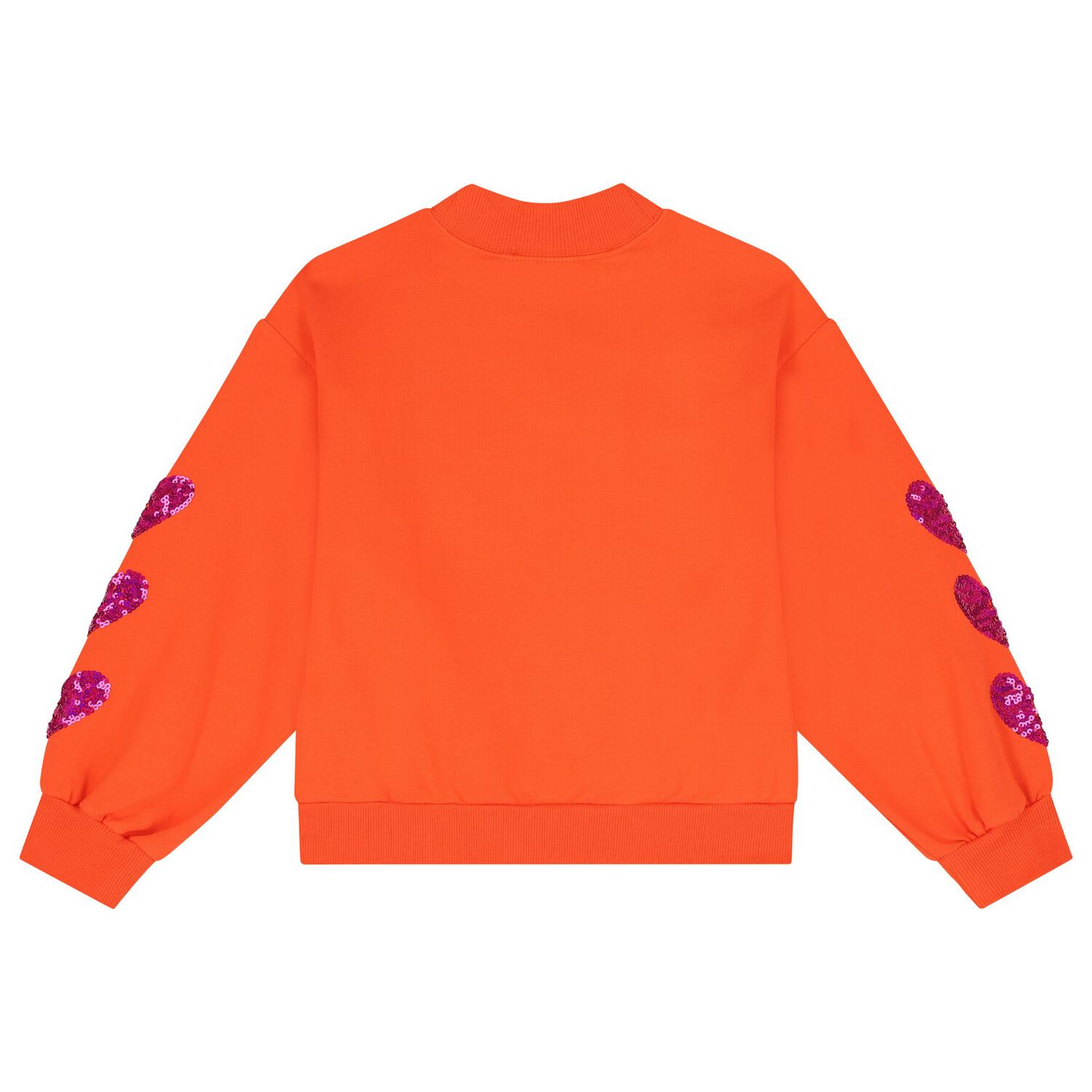 Girls Orange Heart Sweatshirt, 1, hi-res image number null