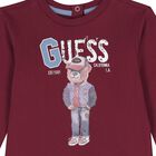 Baby Boys Burgundy Teddy Bear Logo Long Sleeve Top, 3, hi-res