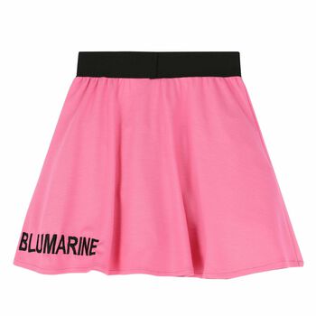 Girls Pink & Black Logo Skirt