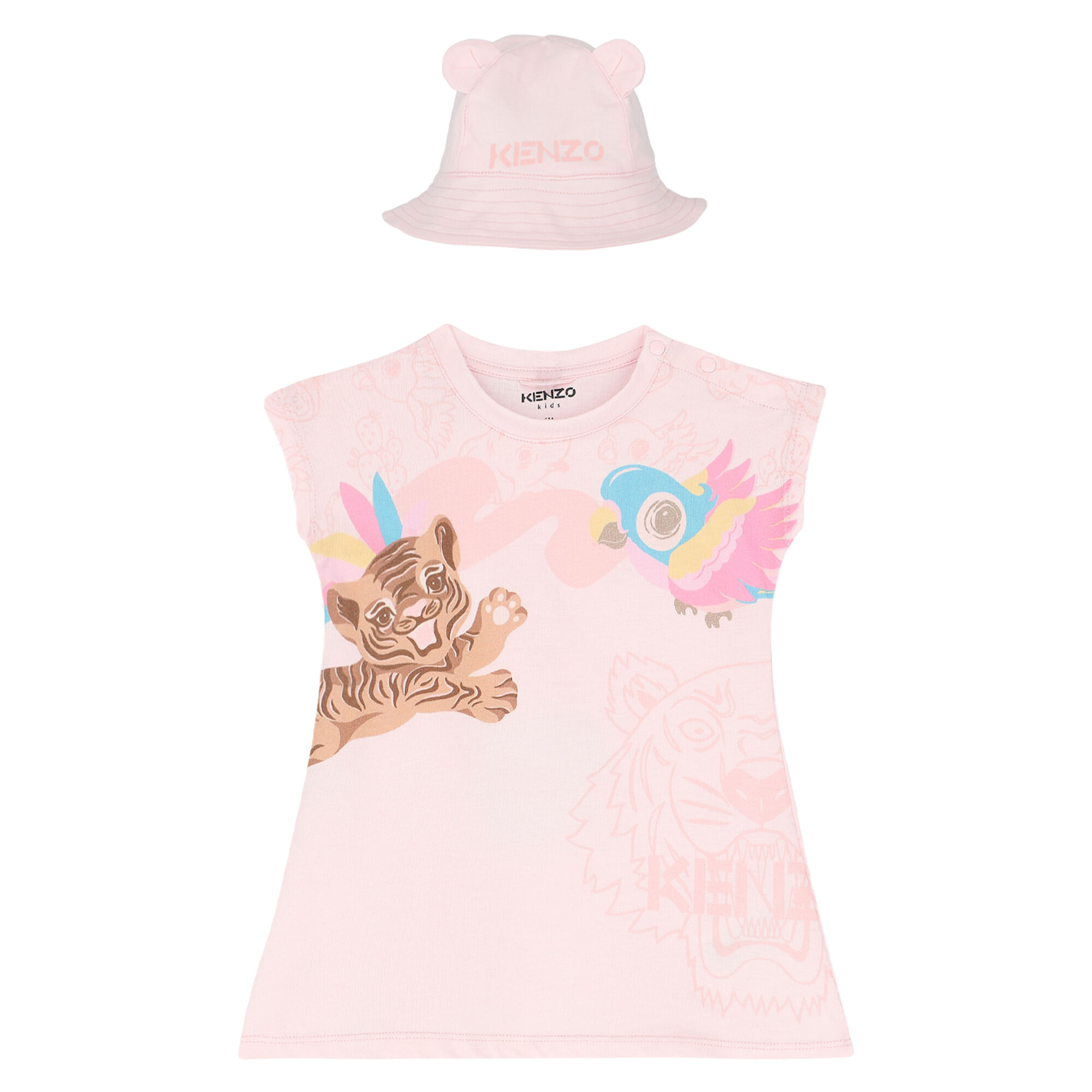 KENZO KIDS Baby Girls Pink Logo Dress Set Junior Couture