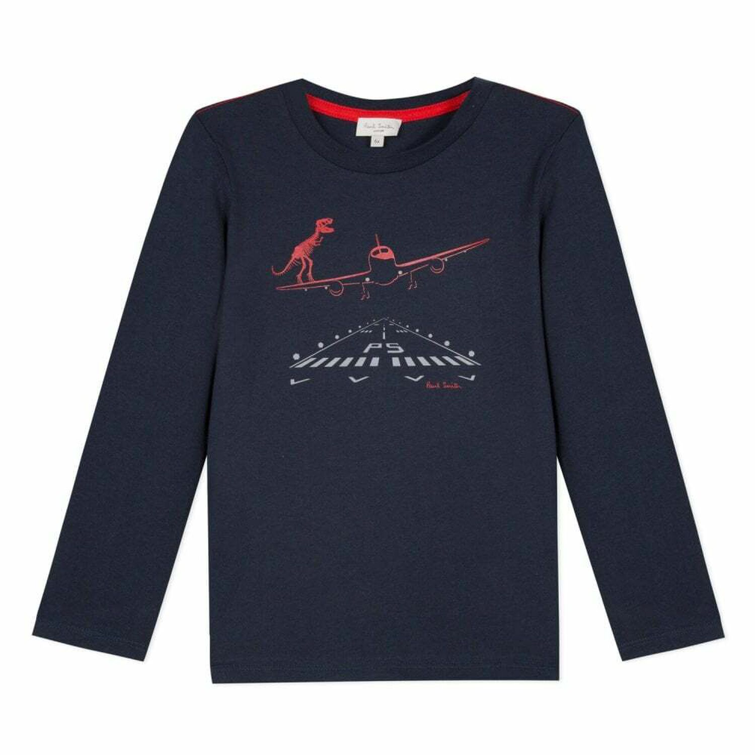 Boys Navy Long Sleeved Top, 1, hi-res