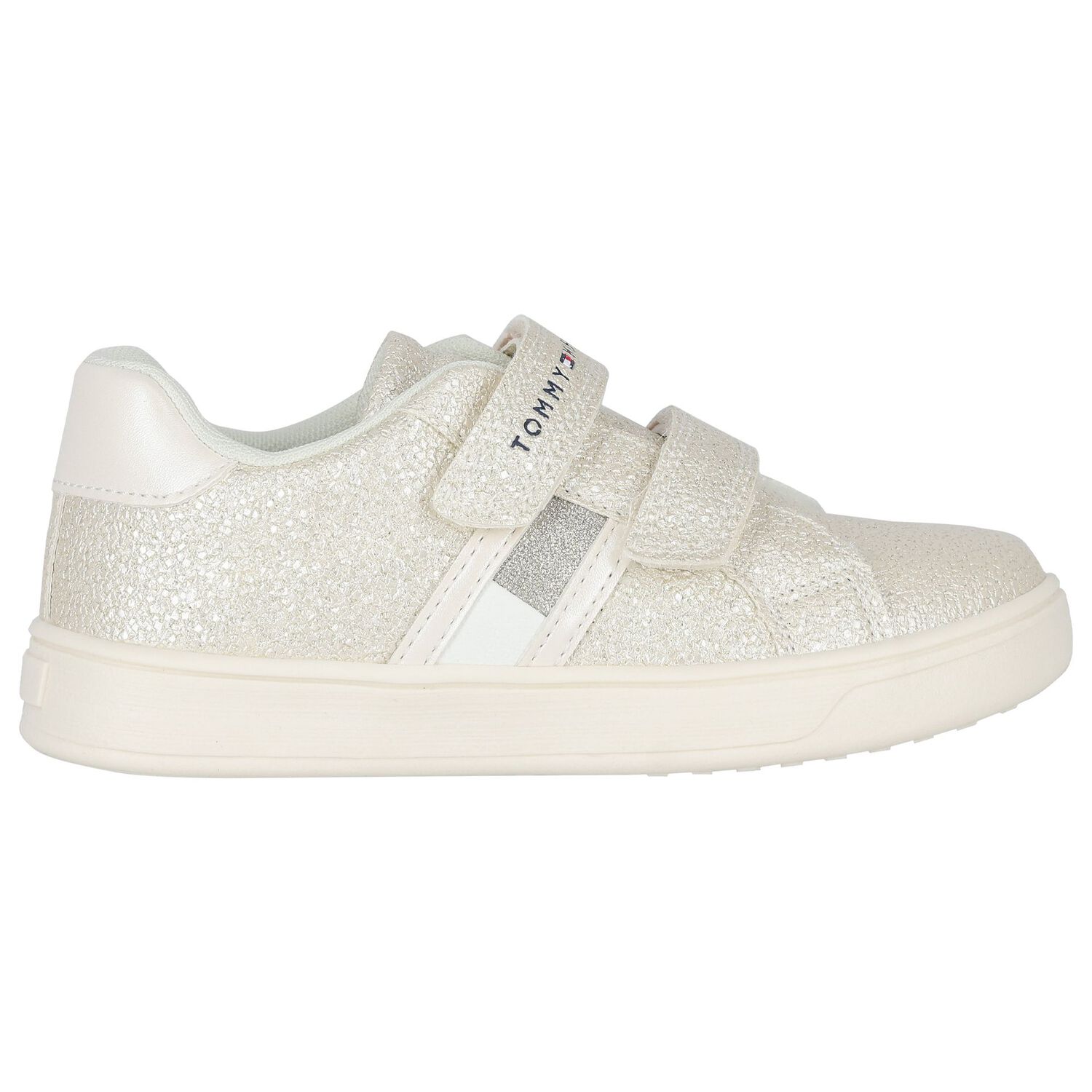 Girls Ivory Faux Leather Trainers, 1, hi-res image number null