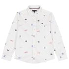 Boys White Logo Shirt, 1, hi-res