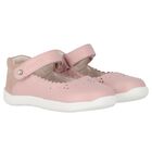 Younger Girls Pink Faux Leather Shoes, 2, hi-res