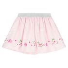 Girls White & Pink Striped Skirt Set, 1, hi-res