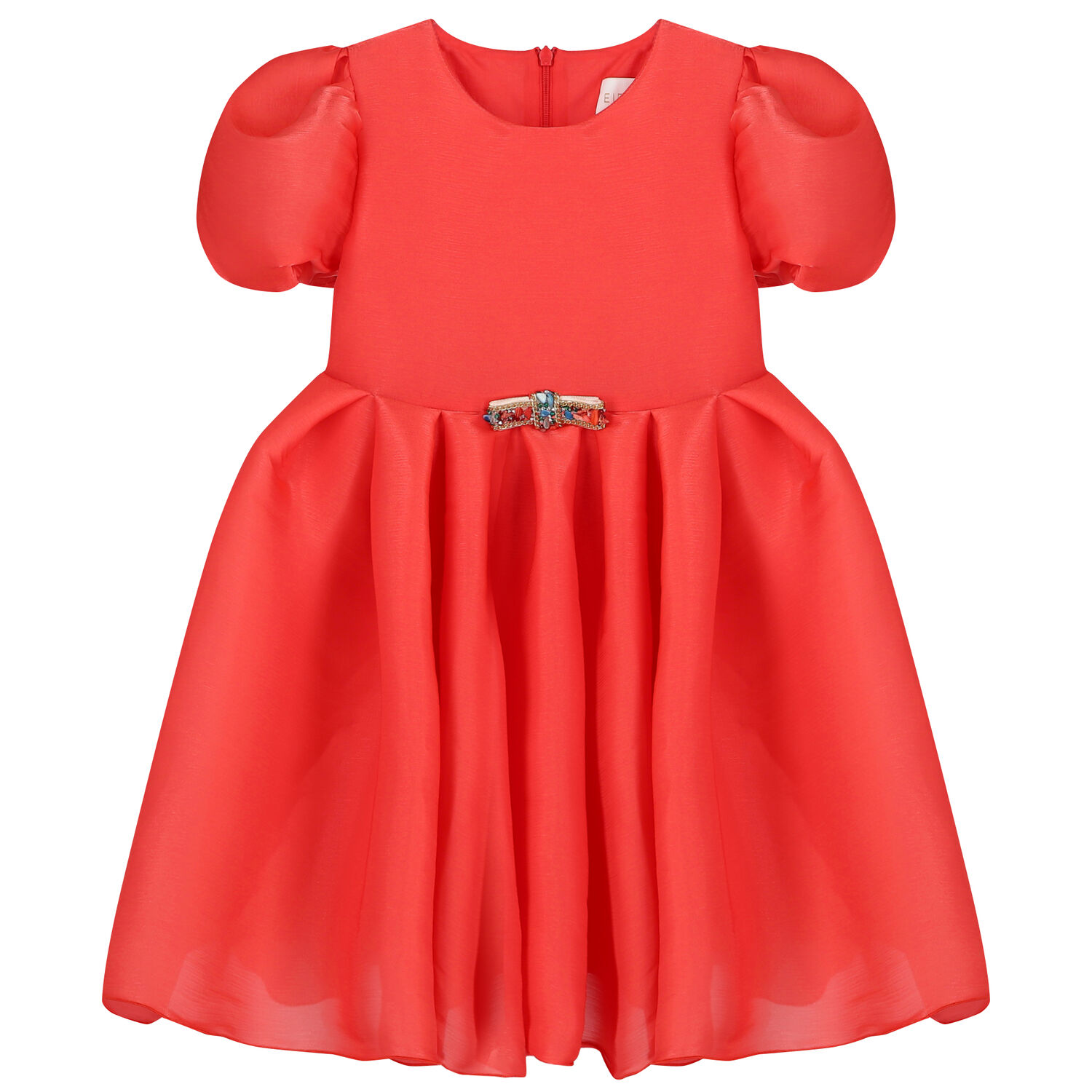 Girls Coral Organza Dress, 1, hi-res image number null