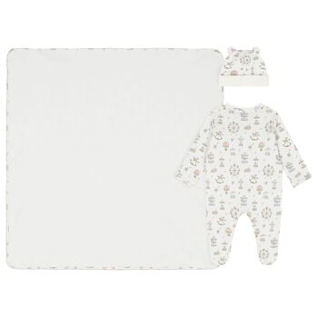White Carousel & Hot Air Balloon Babygrow Gift Set