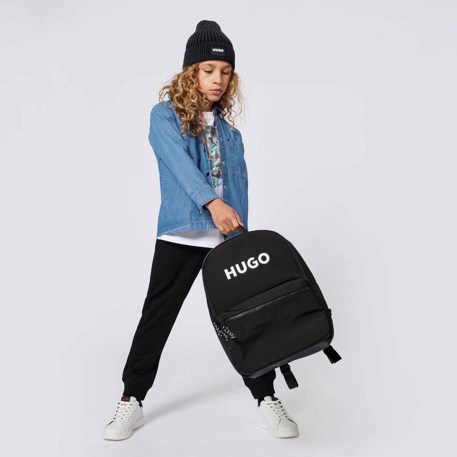 Black Logo Backpack, 1, hi-res image number null