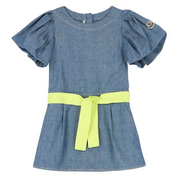 Girls Blue Denim Logo Dress