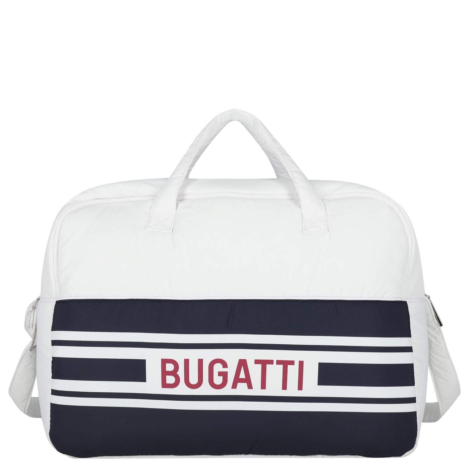 Baby Boys White & Navy Blue Logo Changing Bag ( 42cm ), 1, hi-res