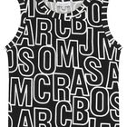 فستان بنات بالشعار باللون الأسود, 1, hi-res