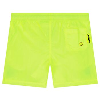 Boys Neon Green Logo Swim Shorts