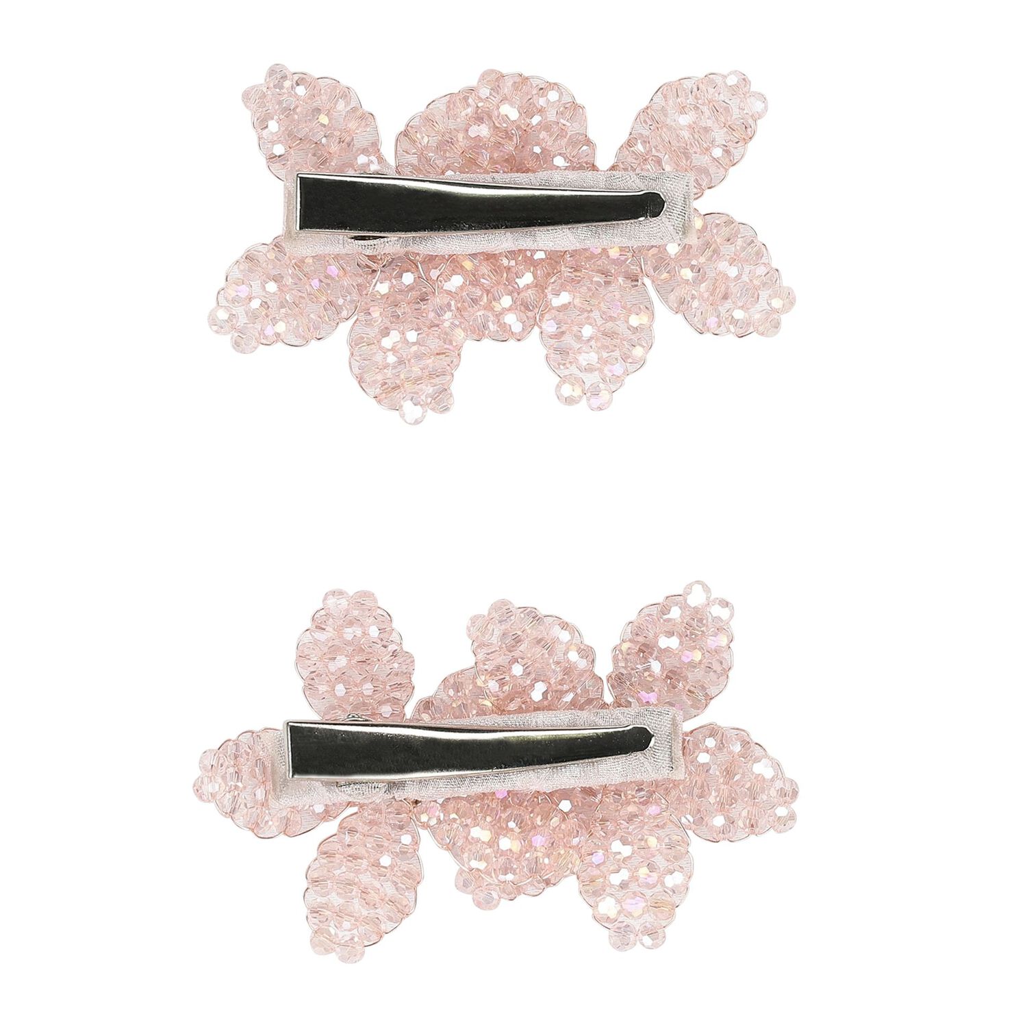 Girls Pink Embellished Flowers Hair Clips ( 2-Pack ), 3, hi-res image number null