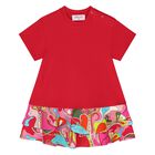 Younger Girls Red Orchidee Dress, 1, hi-res