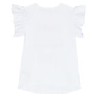 Girls White & Pink Embellished Shorts Set, 1, hi-res