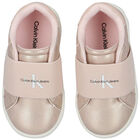 Girls Rose Gold & Pink Logo Trainers, 1, hi-res