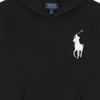 بلوزة بغطاء رأس وشعار باللون الأسود للأولاد, 1, hi-res