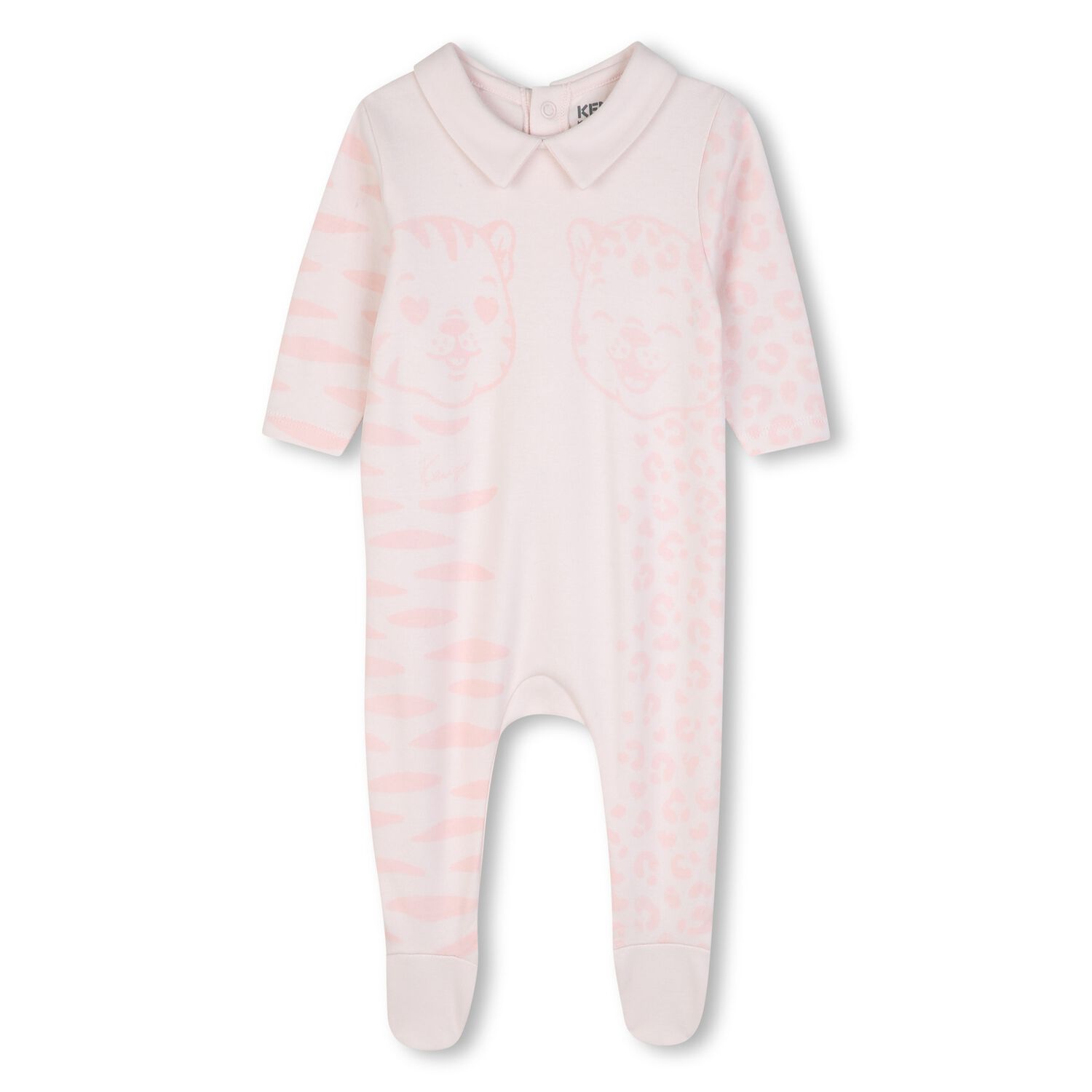 Baby Girls Pink Tiger & Leopard Babygrow, 1, hi-res