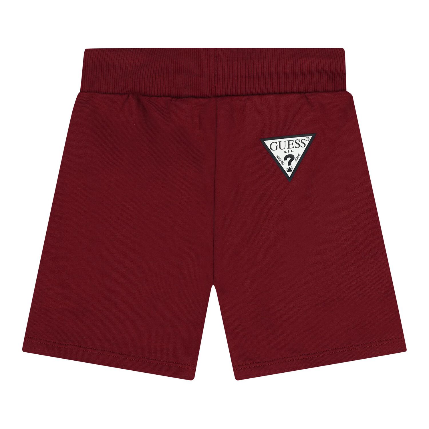 Baby Boys White & Burgundy Logo Shorts Set, 2, hi-res