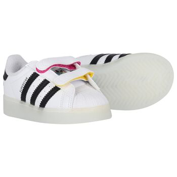 White & Black Superstar Led Lights Trainers