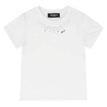 Girls Mini Me White Logo T-Shirt