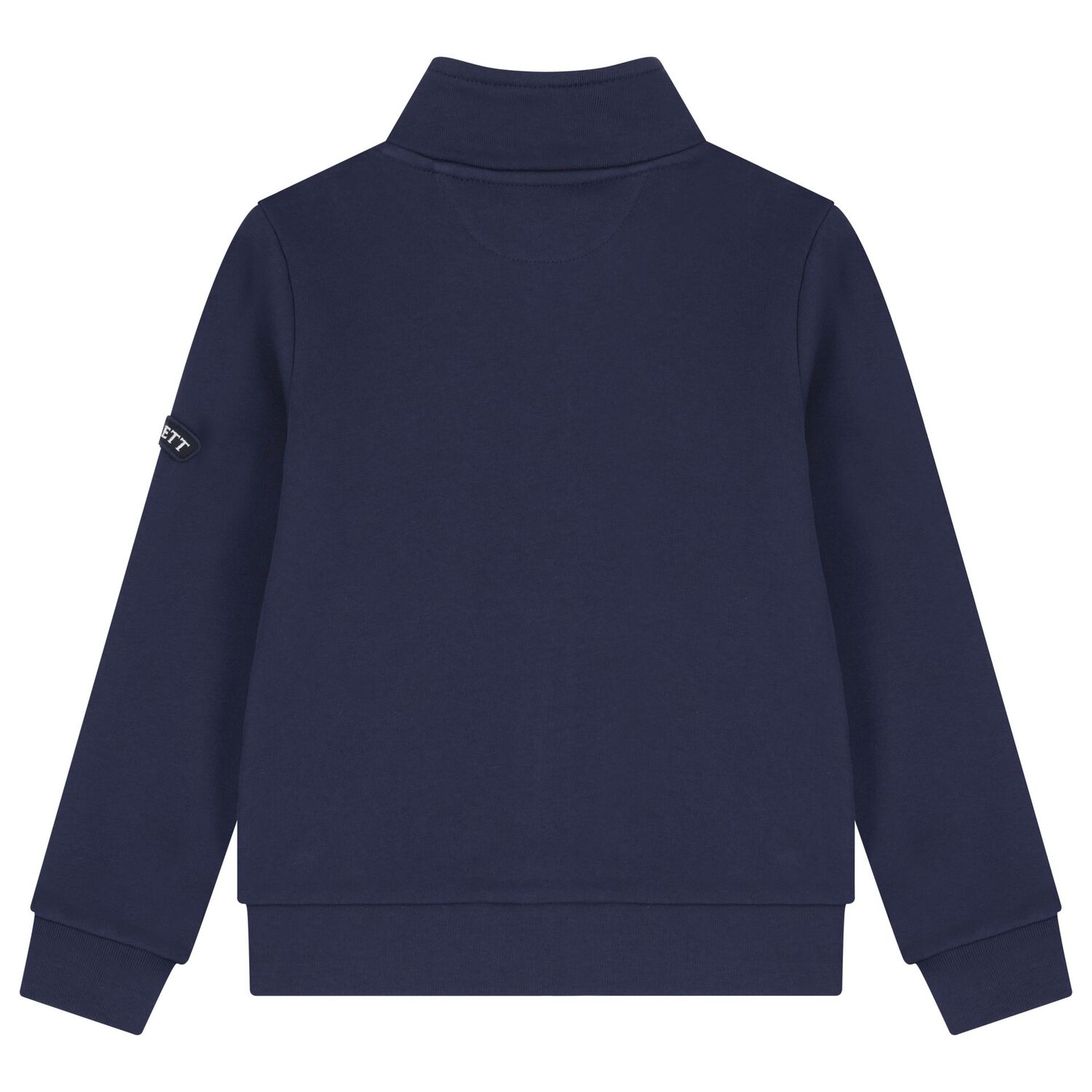 Boys Navy Blue Logo Zip Up Top, 1, hi-res