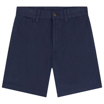 Boys Navy Blue Logo Shorts