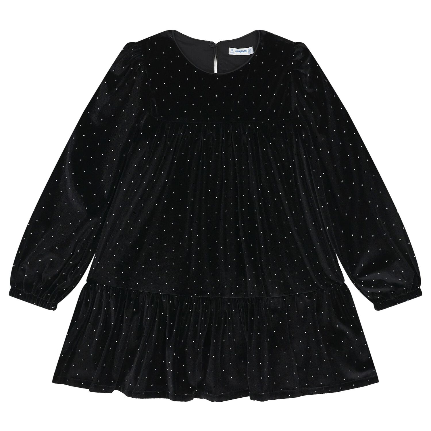 Girls Black Sparkle Velvet Dress Set, 1, hi-res