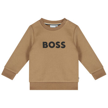 Younger Boys Beige Logo Sweatshirt