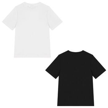 Boys White & Black Logo T-Shirts (2 Pack)